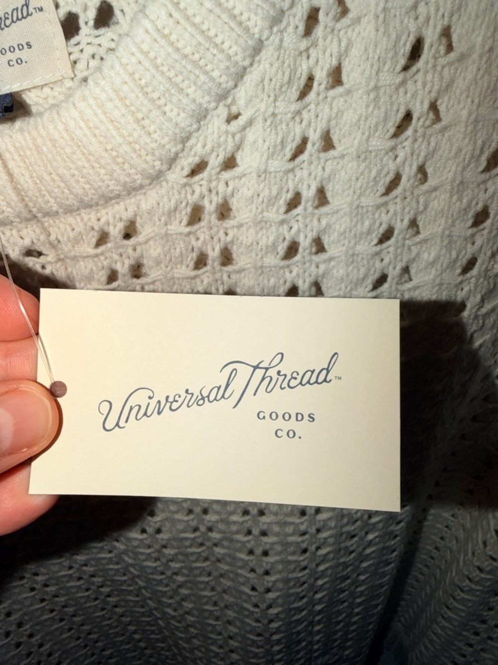 NWT Universal Thread Cream Open Knit Sweater Vest size 1X - Picture 5 of 8